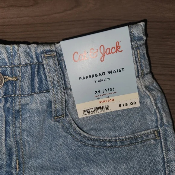 Cat & Jack Light Wash Denim Shorts - Light Blue - Picture 2 of 3